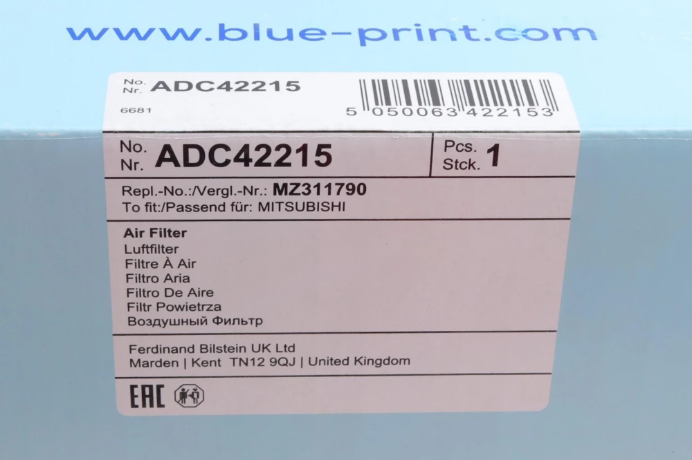 BLUE PRINT MITSUBISHI фільтр повітр. L300 2.3D/2,5D/TD